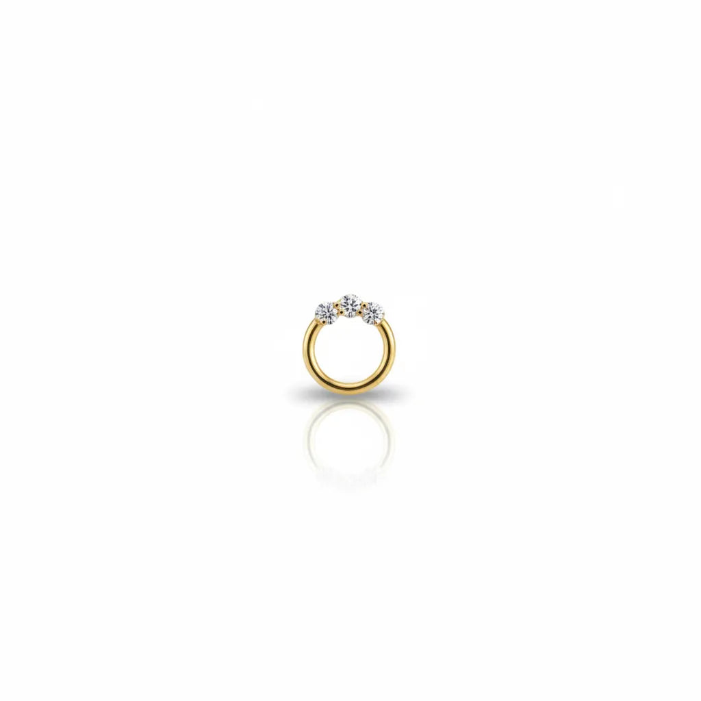 Salvatori Paris Crystal Stones Conch Piercing and Septum Piercing