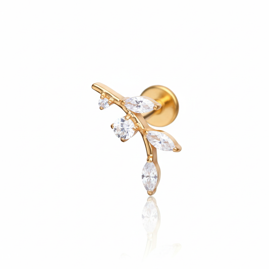 Salvatori Paris Titanium Marquise Leaf Branch Labret