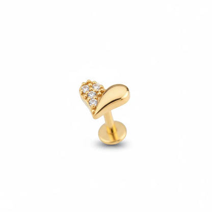Salvatori Paris Crystal Heart Surgical Steel Labret Stud