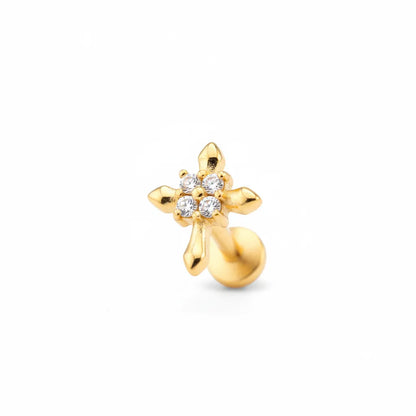 Salvatori Paris Stainless Steel Cross Labret Stud