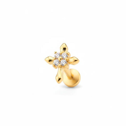 Salvatori Paris Stainless Steel Cross Labret Stud