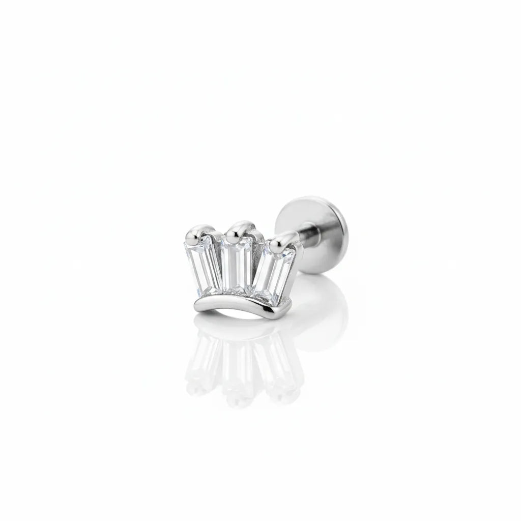 Salvatori Paris Stainless Steel Crown Stud Piercing