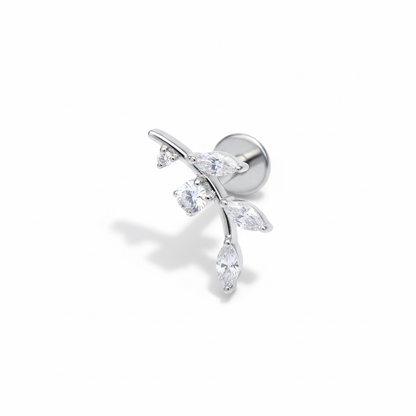 Salvatori Paris Titanium Marquise Leaf Branch Labret