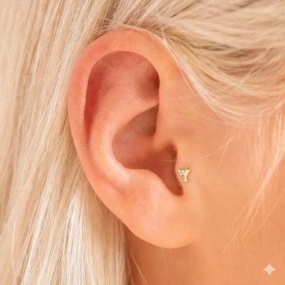Salvatori Paris Titanium Cocktail Glass Tragus Piercing