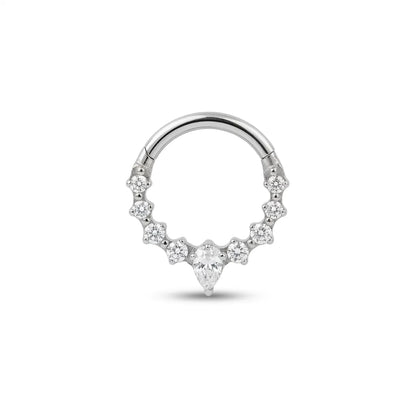 Salvatori Paris Teardrop Pave Daith Hoop Titanium Piercing