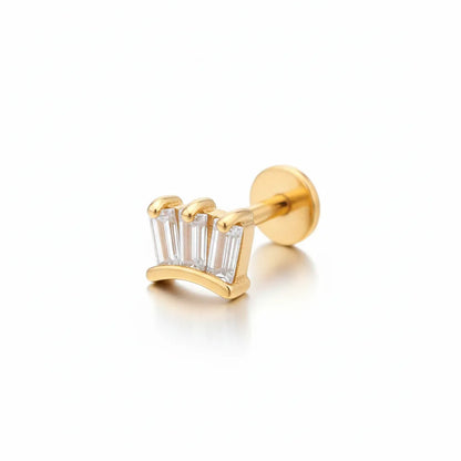 Salvatori Paris Stainless Steel Crown Stud Piercing