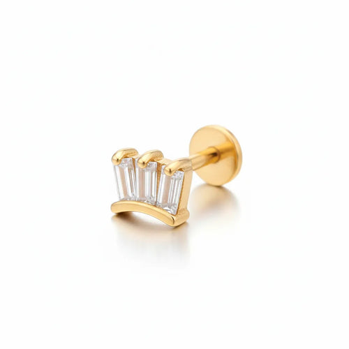 Salvatori Paris Stainless Steel Crown Stud Piercing