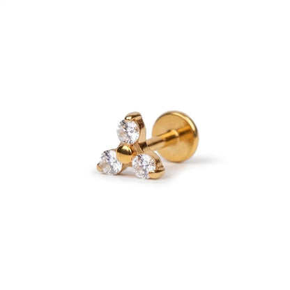 Salvatori Paris Titanium Trinity Sparkle Flat Back Stud