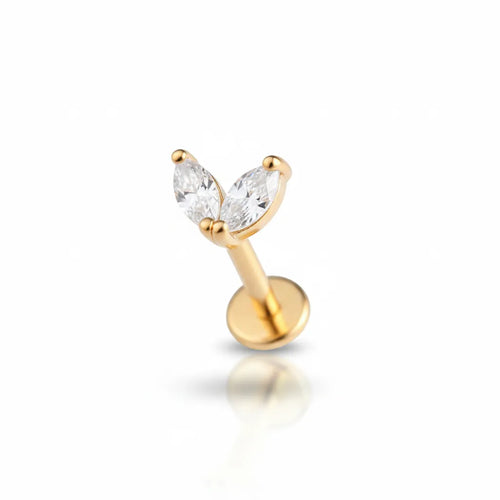 Salvatori Paris Stainless Steel Marquise Labret Stud
