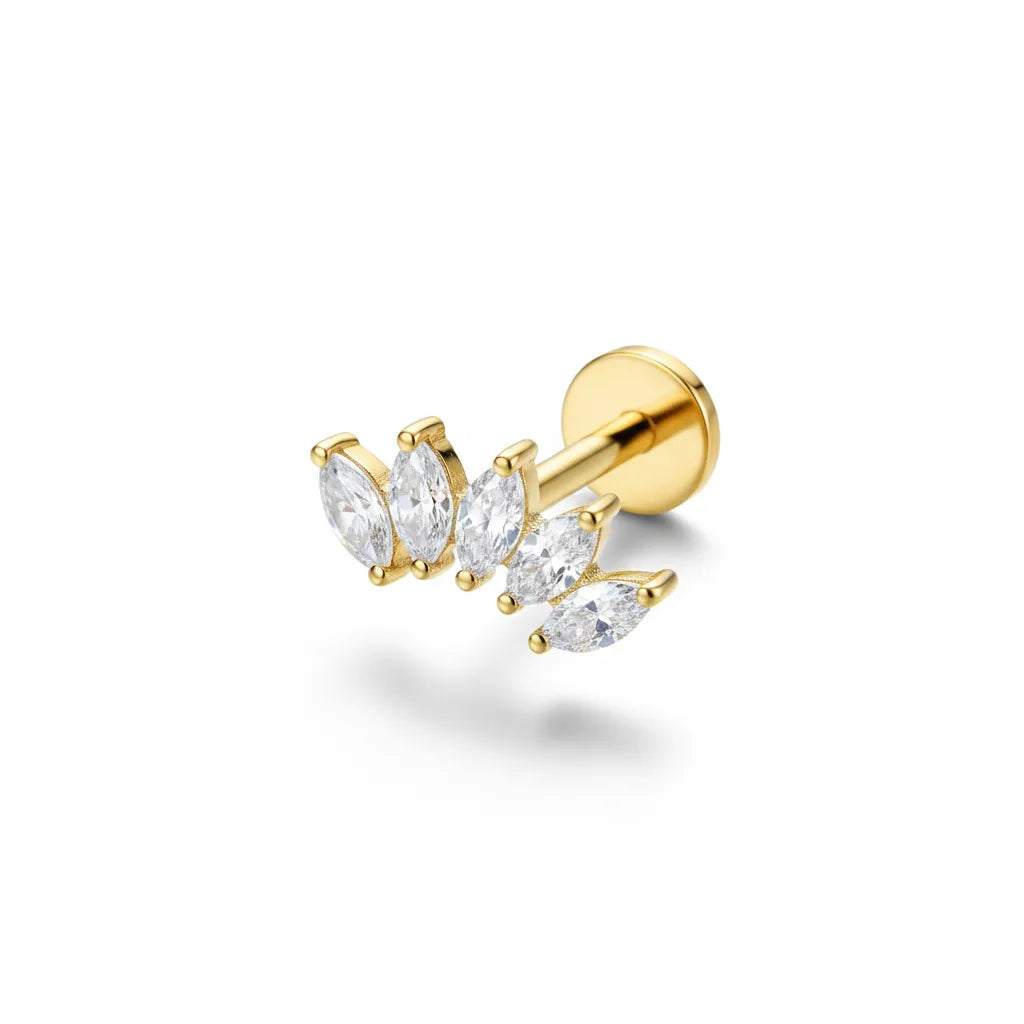 Salvatori Paris Cubic Zirconia Stacked Titanium Piercing