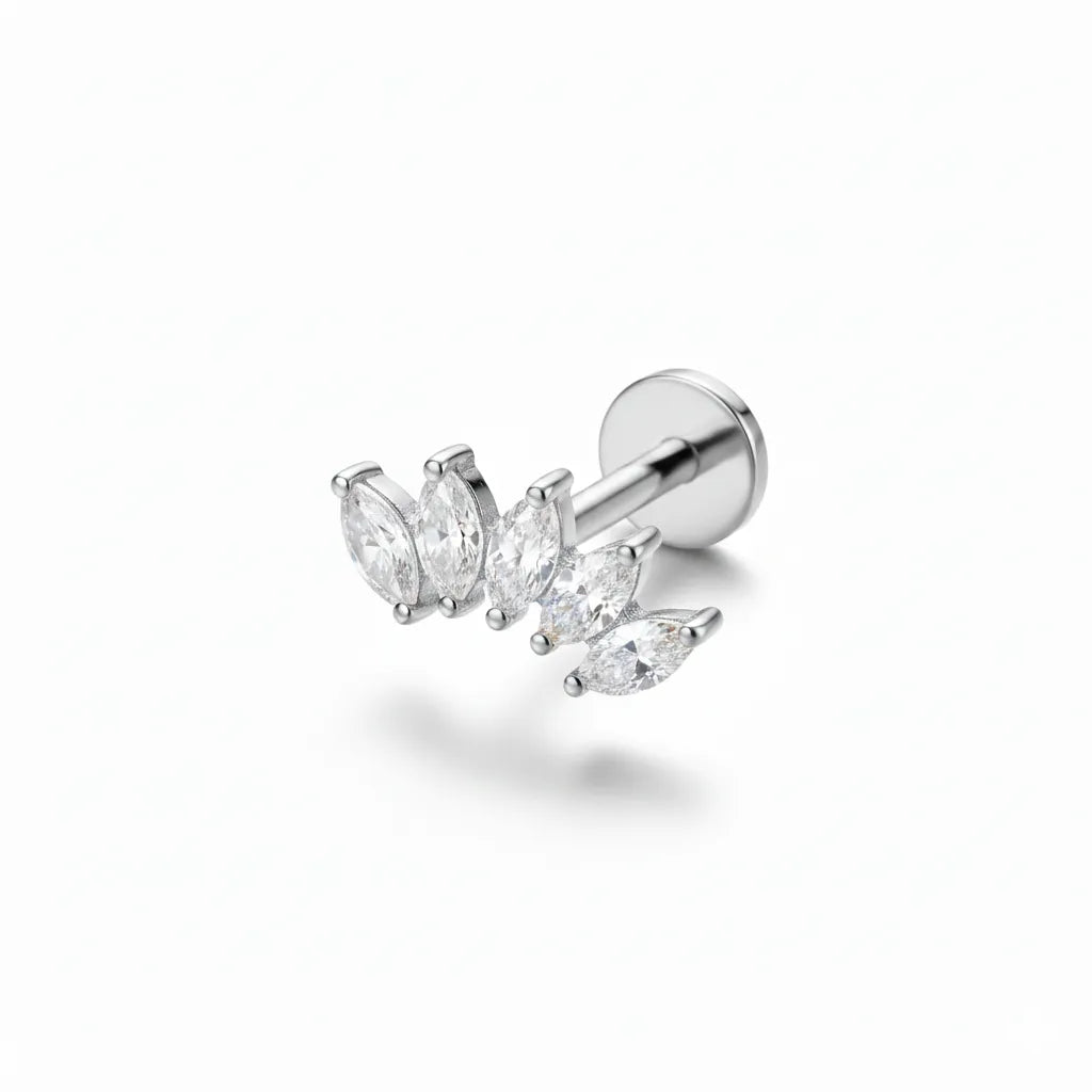 Salvatori Paris Cubic Zirconia Stacked Titanium Piercing