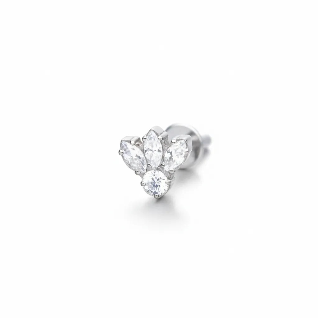 Salvatori Paris Titanium Marquise Gem Labret Stud