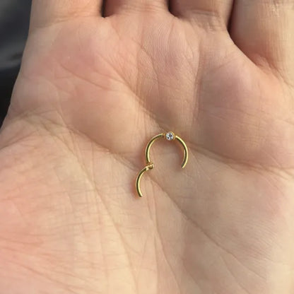 Salvatori Paris Crystal Single Stones Conch Piercing and Septum Piercing