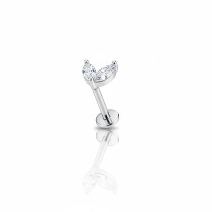 Salvatori Paris Stainless Steel Marquise Labret Stud