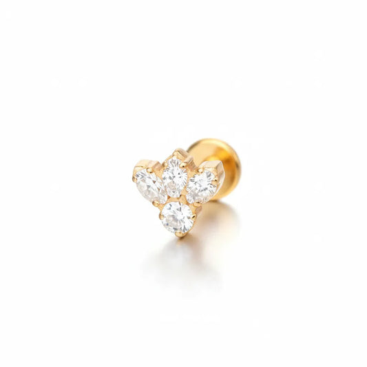 Salvatori Paris Titanium Marquise Gem Labret Stud