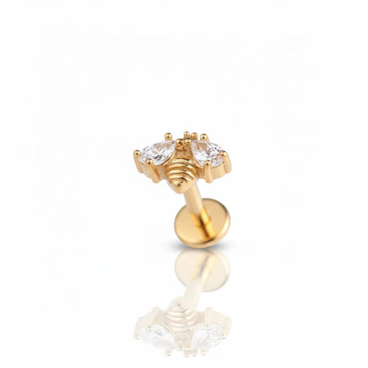 Salvatori Paris Stainless Steel Mini Bee Labret Stud