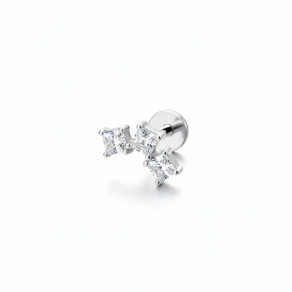 Salvatori Paris Princess Cut Cubic Zirconia Titanium Labret Stud