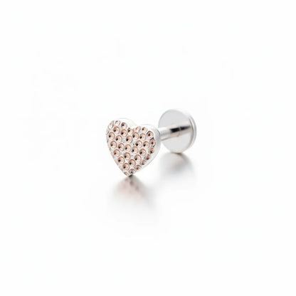 Salvatori Paris Love Heart Titanium Flat Back Labret Stud