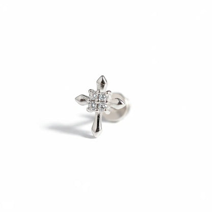 Salvatori Paris Stainless Steel Cross Labret Stud