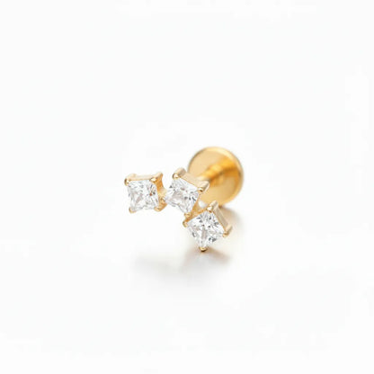 Salvatori Paris Princess Cut Cubic Zirconia Titanium Labret Stud