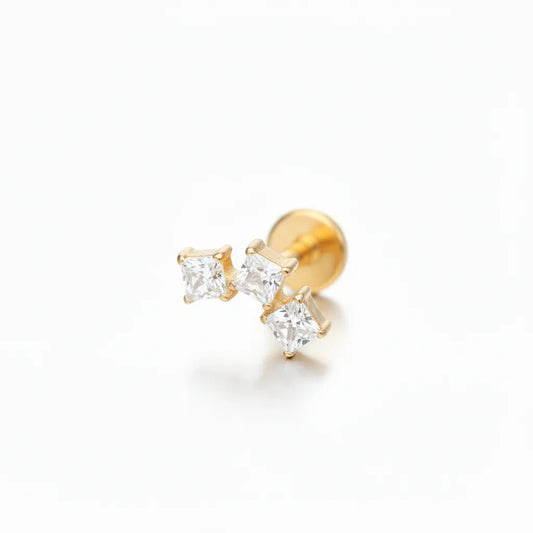 Salvatori Paris Princess Cut Cubic Zirconia Titanium Labret Stud