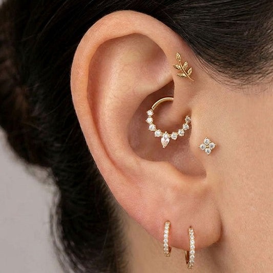 Salvatori Paris Sparkling Botanical 5-Piece Titanium Ear Piercing Set
