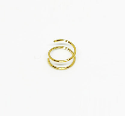 Salvatori Paris Gold Spiral Double Nose Ring Hoop and Nose Piercing