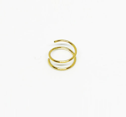 Salvatori Paris Gold Spiral Double Nose Ring Hoop and Nose Piercing