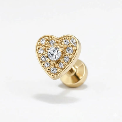 Salvatori Paris Crystal Heart Titanium Piercing