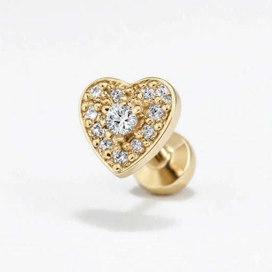 Salvatori Paris Crystal Heart Titanium Piercing