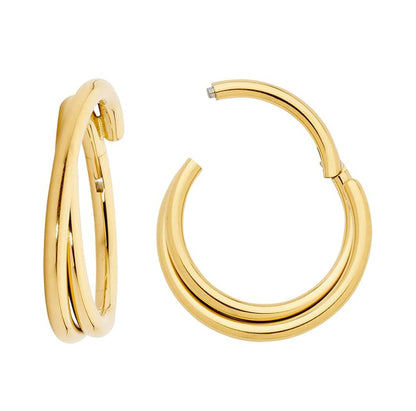 Salvatori Paris Crystal Hinged Segment 4 Piece Ear Piercing Set