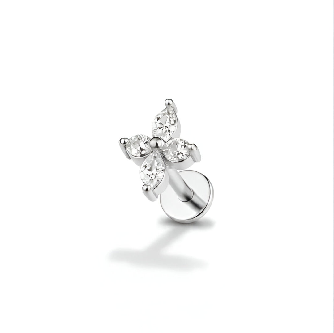 Salvatori Paris Marquise Crystal Titanium Ear Piercing Set – 3 Piece Curated Stack