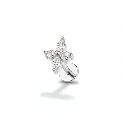 Salvatori Paris Marquise Crystal Titanium Ear Piercing Set – 3 Piece Curated Stack