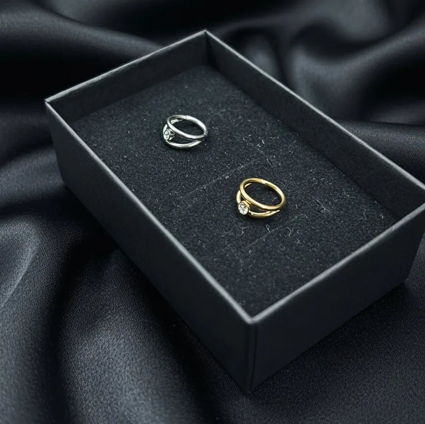 Salvatori Paris Crystal Double Hoop Helix Piercing
