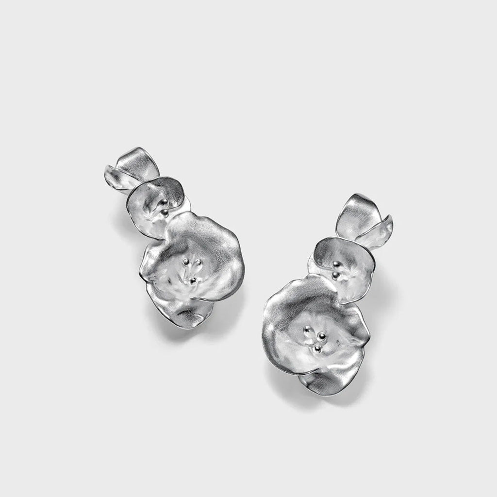 Kalevala Summer Night Rose, Earrings, Big, Silver