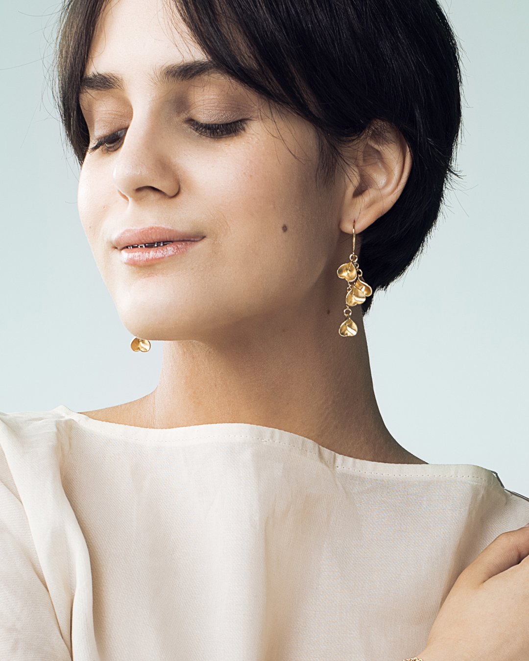 Kalevala Made in Helsinki Eira hanging earrings, bronze, Kalevala Modern