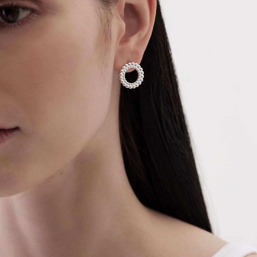 Kalevala Circle of Light Stud Earrings, Large, Bronze, Kalevala Modern, 3669485T