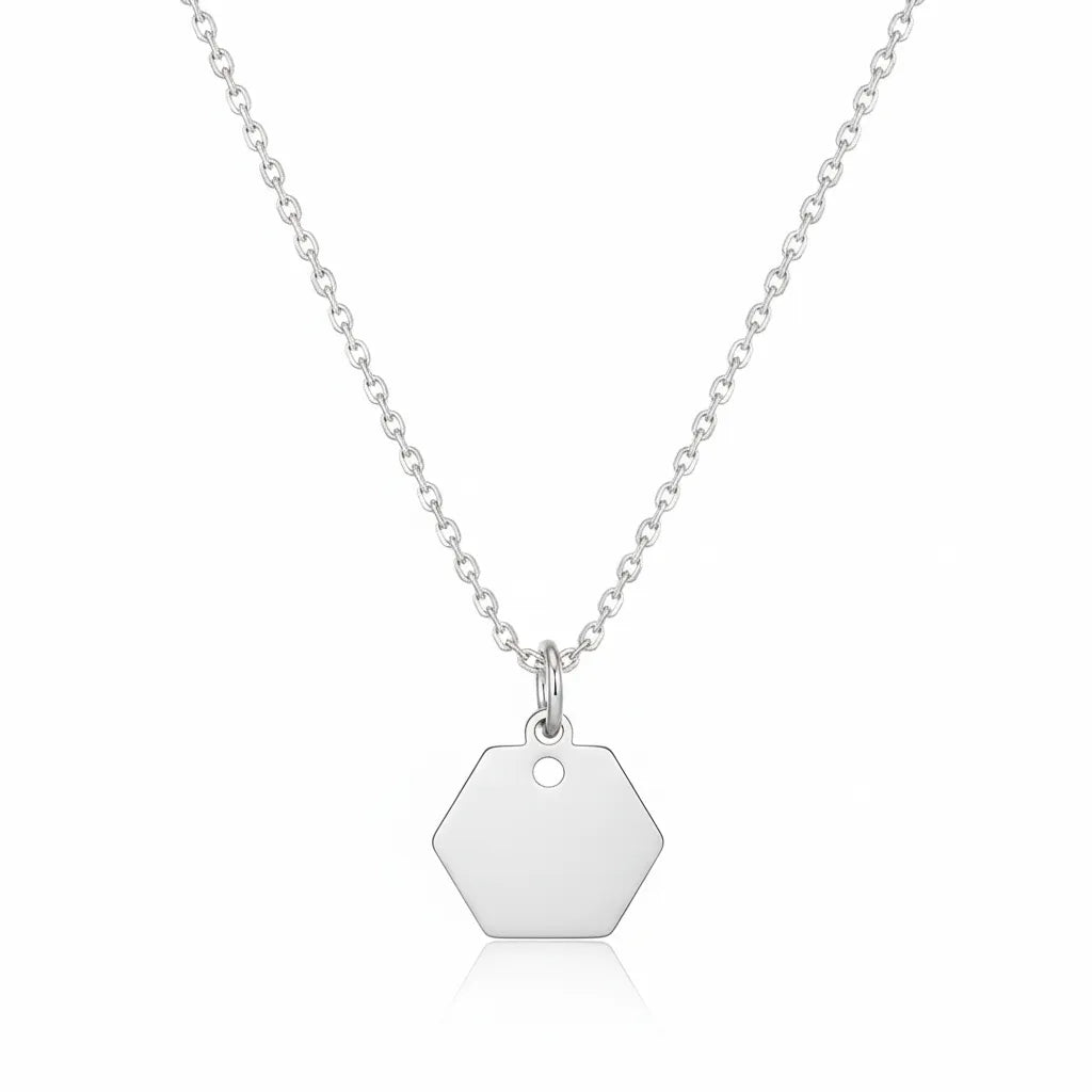 Salvatori Paris Sterling Silver Hexagonal Pendant Necklace