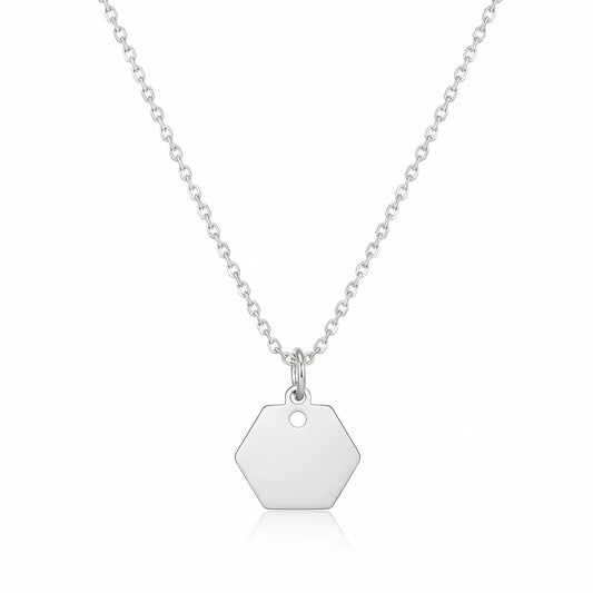 Salvatori Paris Sterling Silver Hexagonal Pendant Necklace