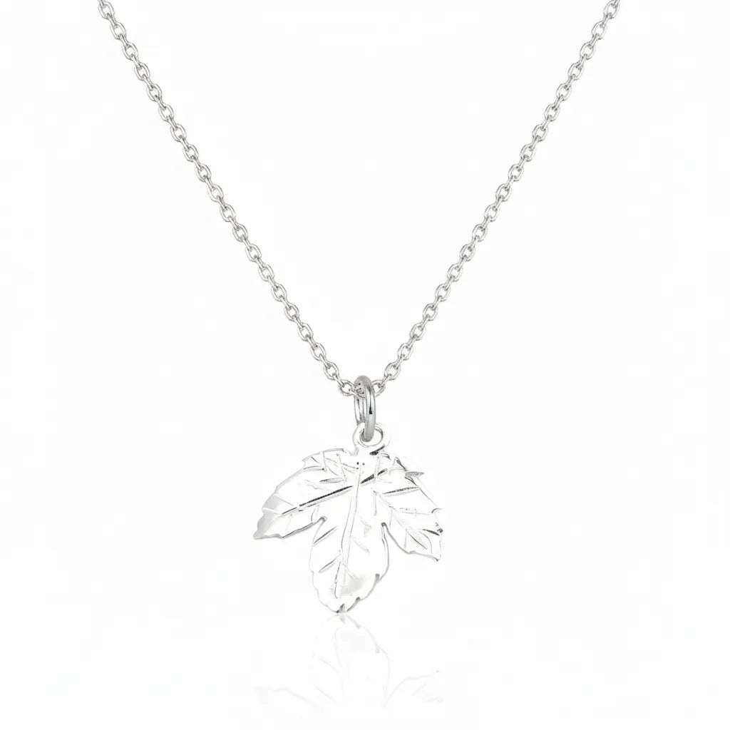 Salvatori Paris Sterling Silver Maple Leaf Charm Necklace