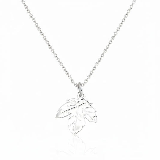 Salvatori Paris Sterling Silver Maple Leaf Charm Necklace