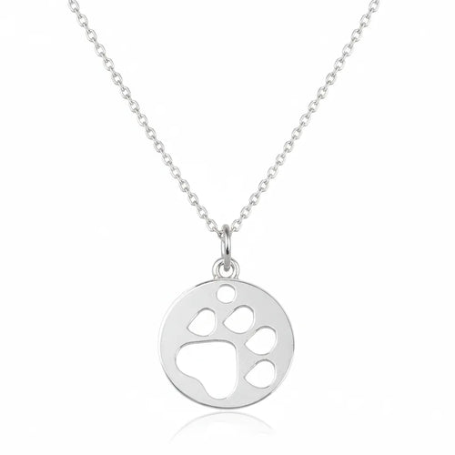Salvatori Paris Sterling Silver Cut-Out Paw Charm Necklace