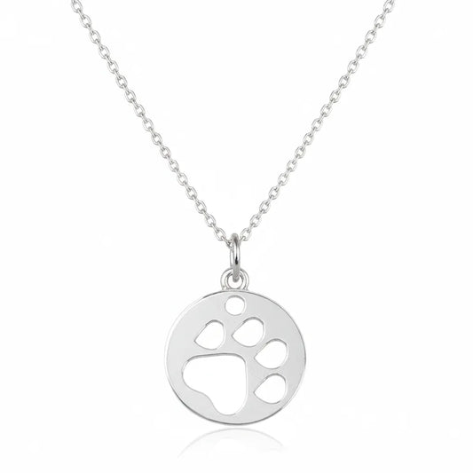 Salvatori Paris Sterling Silver Cut-Out Paw Charm Necklace