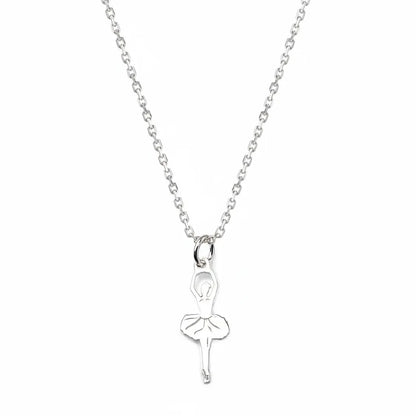 Salvatori Paris Sterling Silver Ballerina Dancer Charm Necklace
