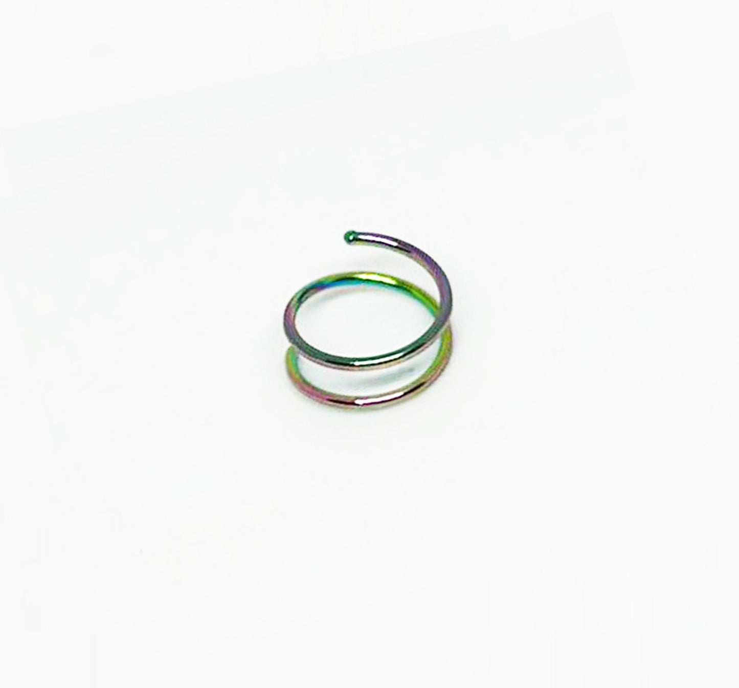 Salvatori Paris Rainbow Spiral Double Nose Ring Hoop and Nose Piercing