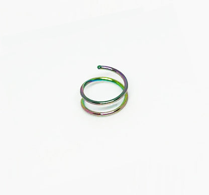 Salvatori Paris Rainbow Spiral Double Nose Ring Hoop and Nose Piercing