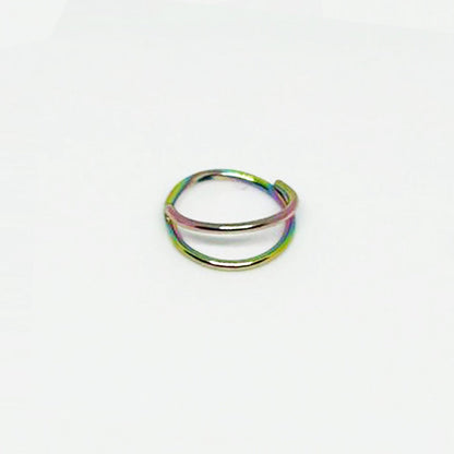 Salvatori Paris Rainbow Nose Ring With Stud Double Hoop Nose Ring
