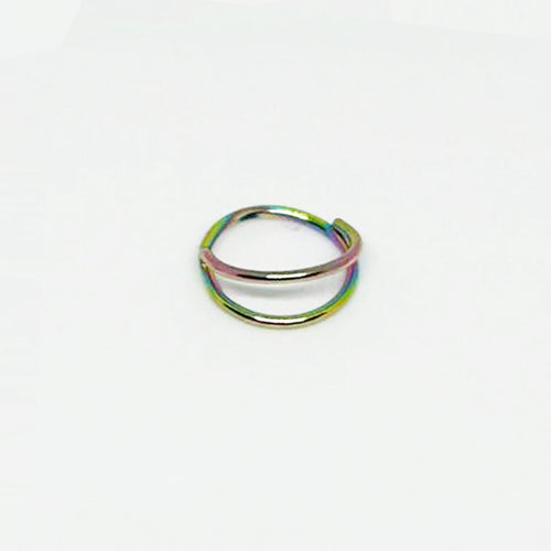 Salvatori Paris Rainbow Nose Ring With Stud Double Hoop Nose Ring