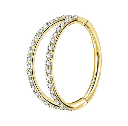 Salvatori Paris Crystal Hinged Segment 4 Piece Ear Piercing Set