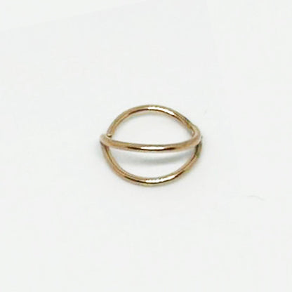 Salvatori Paris Rose Gold Nose Ring With Stud Double Hoop Nose Ring